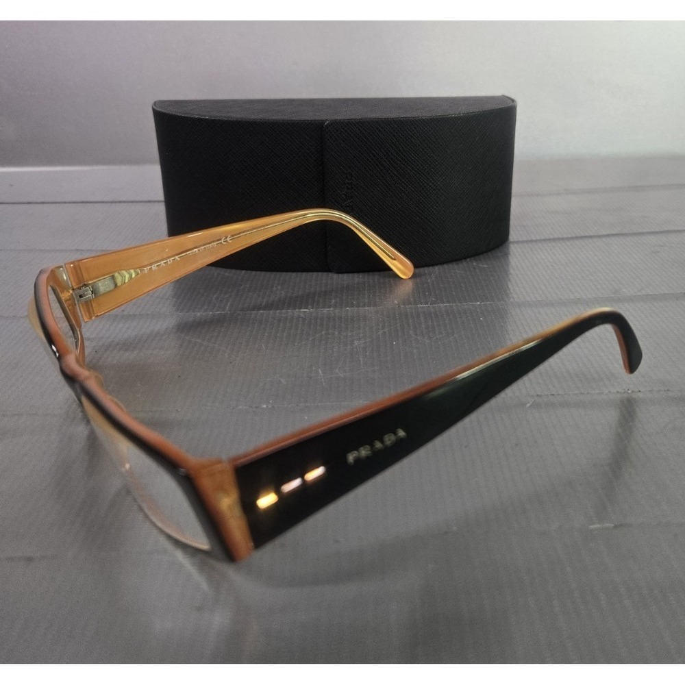 Prada Eyeglasses- Rectangle- 2 Tone Jewel- Case- Frames Only-  Italy